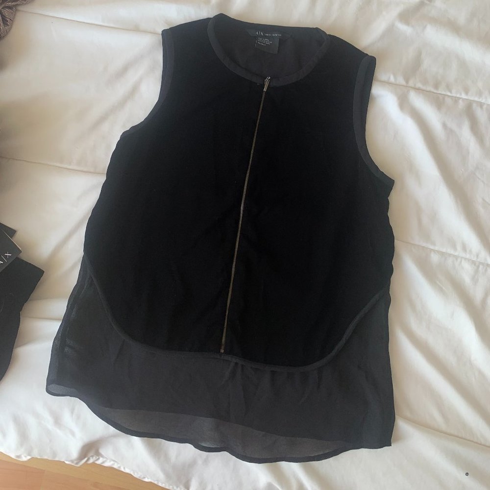 armani blouse and short velvet